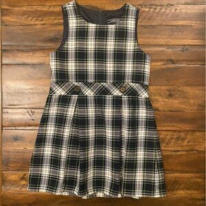 Lands End White Plaid Jumper